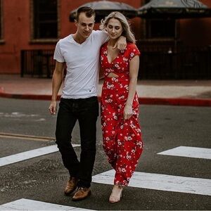 Red Floral Maxi Dress
